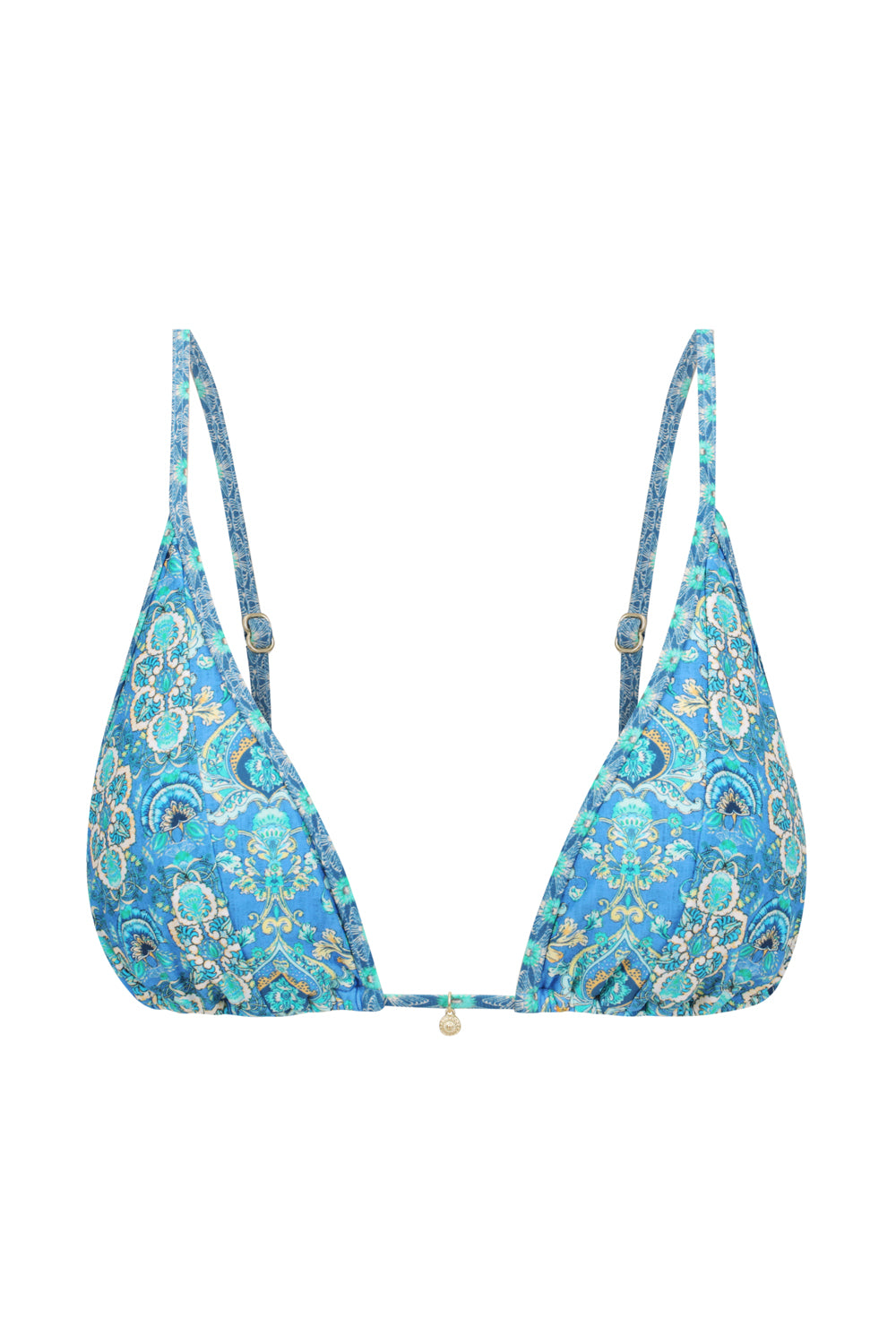 Verona Triangle Bikini Top - Aqua Patchwork – RÍDA RESORT