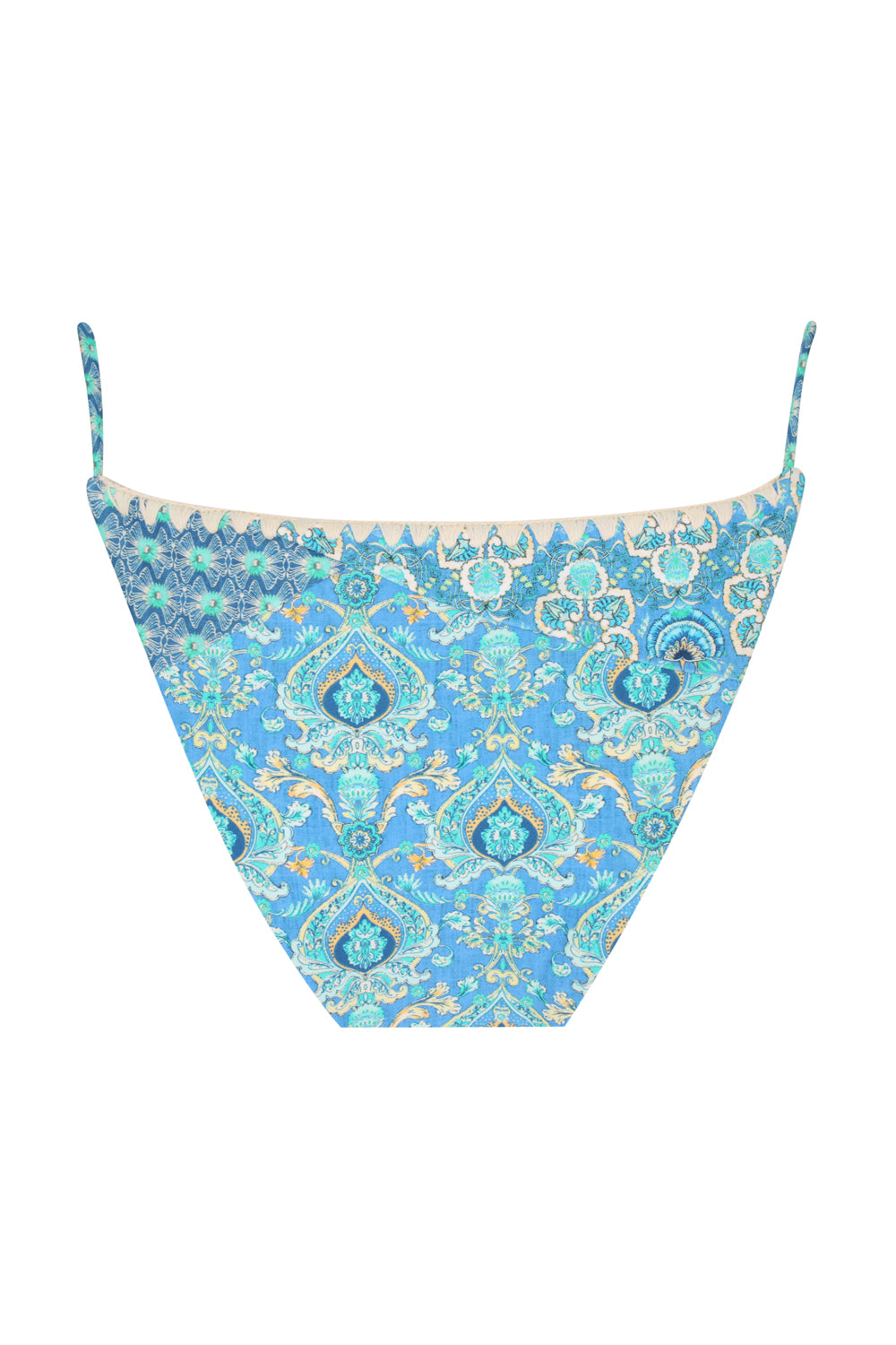 Naples Bikini Bottom - Aqua Patchwork