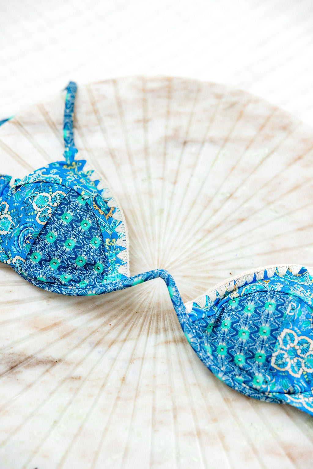 Positano Underwire Bikini Top - Aqua Patchwork-Bikini Top-RÍDA