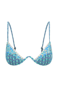 Positano Underwire Bikini Top - Aqua Patchwork