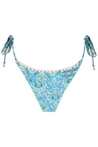 Naples Bikini Bottom - Aqua Patchwork