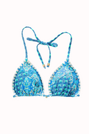 Palermo Triangle Bikini Top - Aqua Patchwork